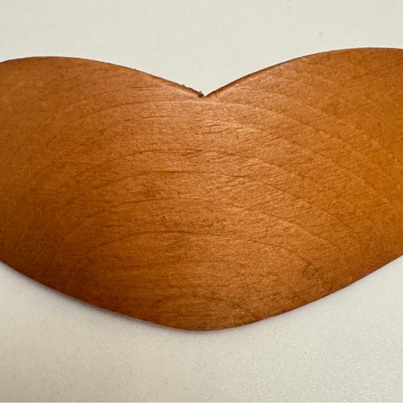 Handmade Wood Hair Barrette Clip Heart Wood No Glue, Screwed Into Wooden Heart - Picture 3 of 10